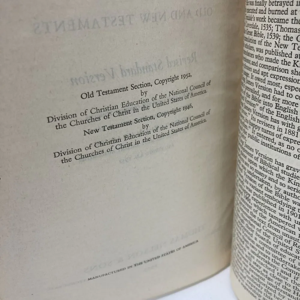 Vintage 1953 Holy Bible Revised Standard Version Thomas Nelson Vintage Hardcover